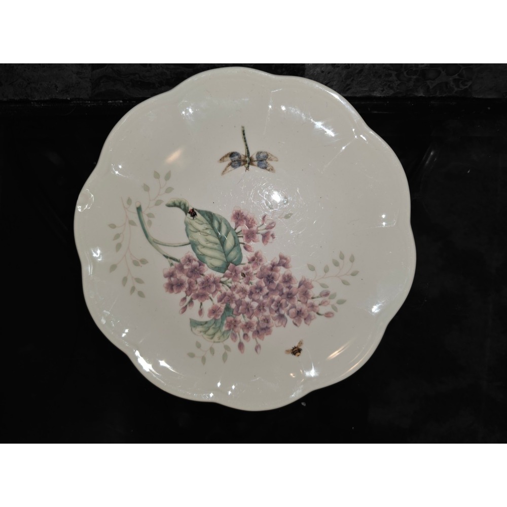Lenox Butterfly Meadow Orange Sulphur Salad Plate Lilac Dragonfly 8 Inch
